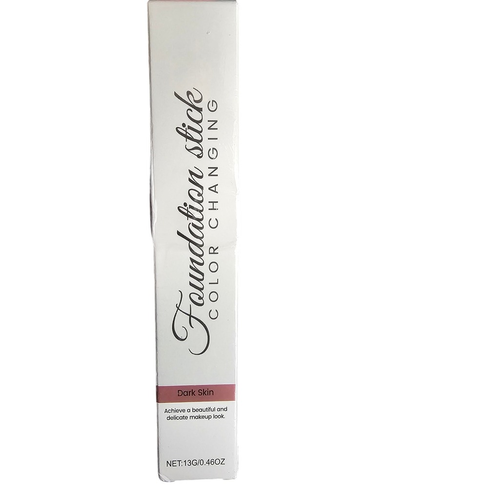 Color Changing Foundation Stick for Dark Skin with Detachable Brush 0.46oz